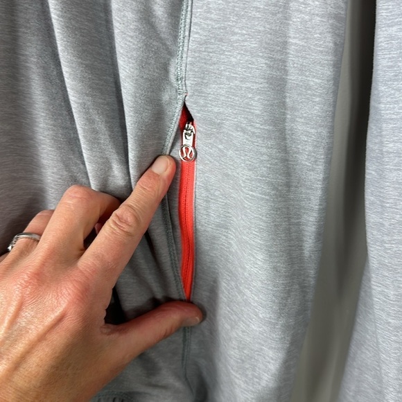 Lululemon Gray Orange 1/4 Zip Long Sleeve Pullover Jacket 4 - Picture 5 of 8